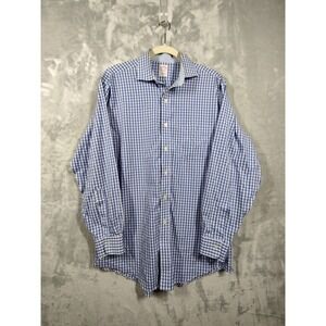 Brooks Brothers Mens 15.5 33 Regular Fit Gingham Non-Iron Supima Cotton Shirt